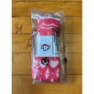 NWT Hanna Andersson Footed Tights Size 80-90 (US 2) Pink with winter pattern